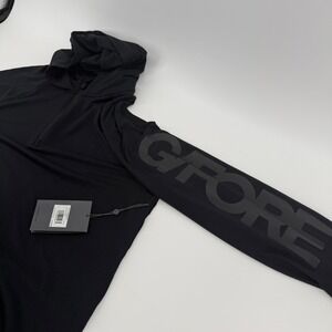 G/FORE Mens Onyx 1/4 Zip Hoodie G4MA23K124 Black Tech Golf Pullover Size M NEW